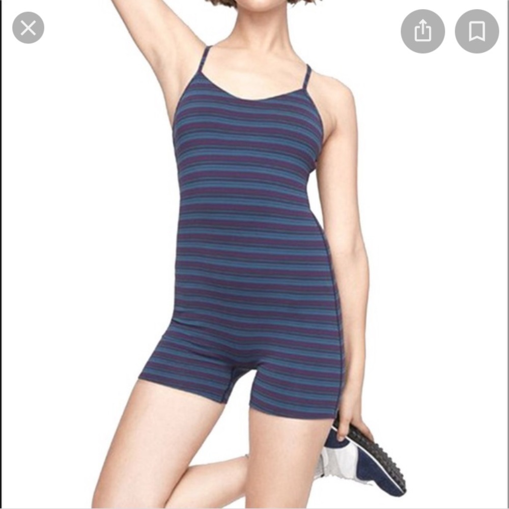 Outdoor Voices Striped Crossback Bodysuit / M